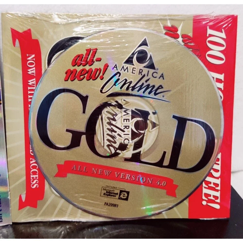 RARE America Online Lot of 3 Platinum, Gold, DOS Floppy Disc Sealed